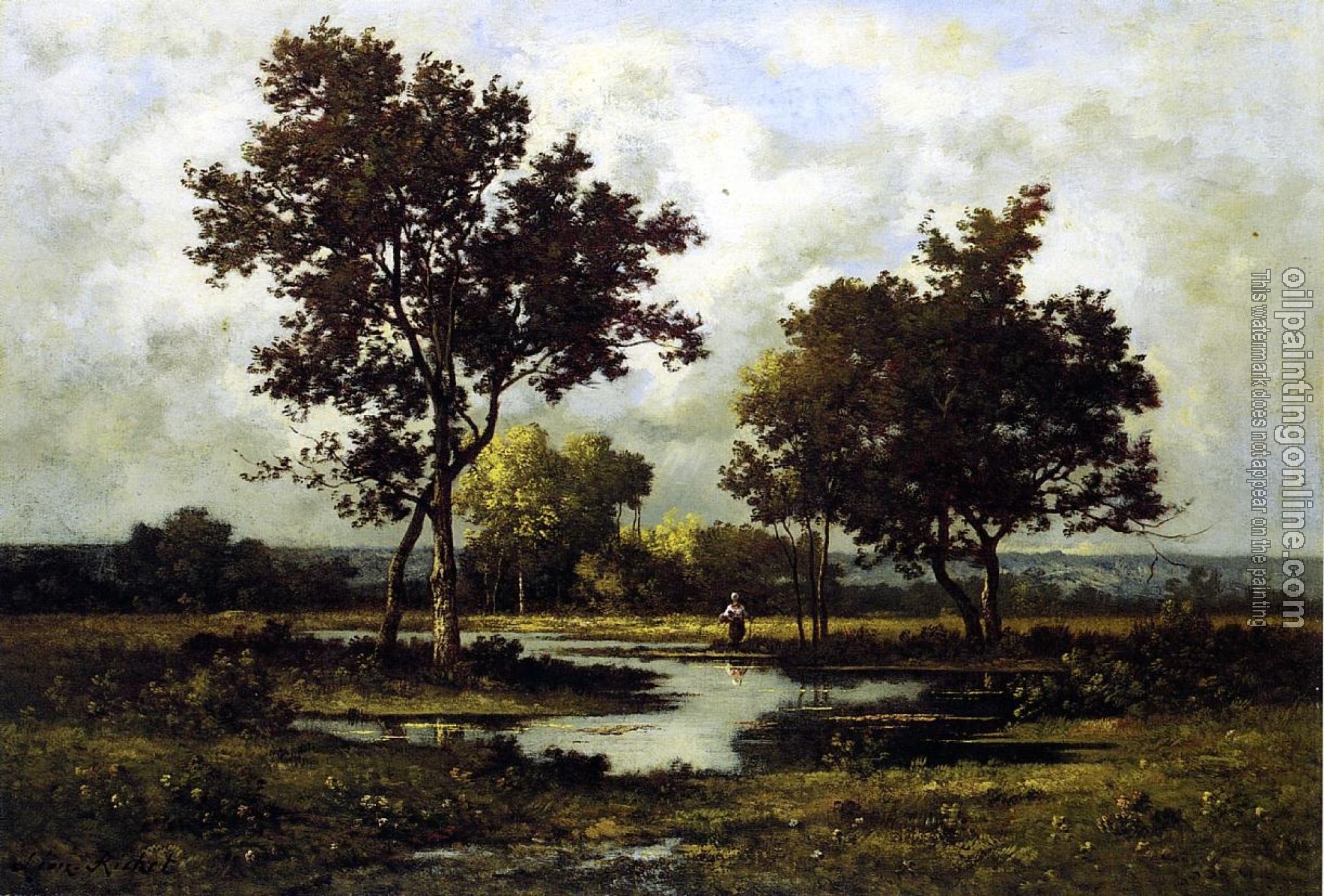 Richet, Leon - Peasant by a Pond